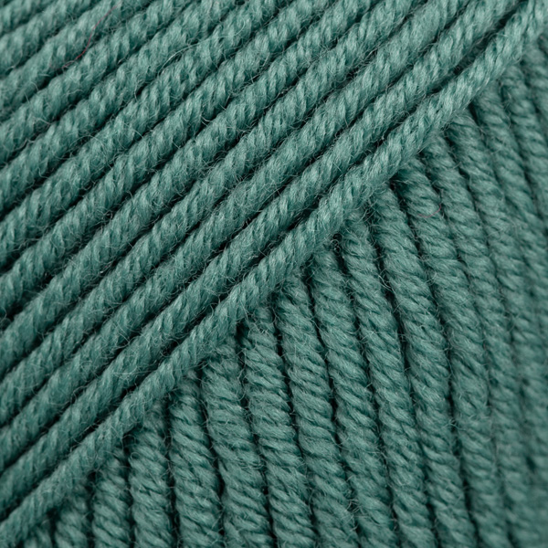 Tmavozelená vzorka priadze DROPS Merino Extra Fine