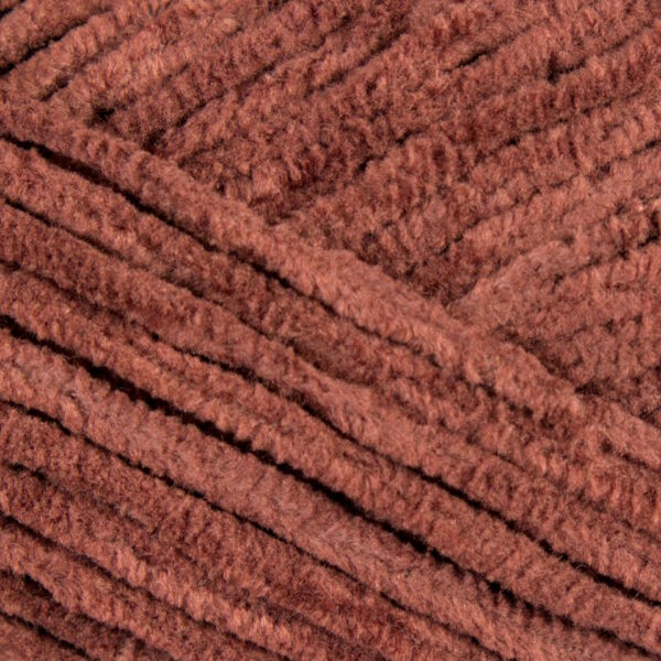 Vzorka hnedej priadze vhodnej na detské hračky