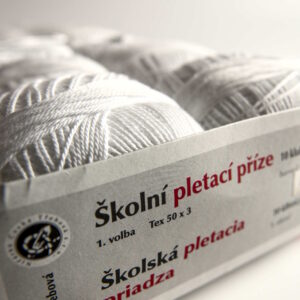 Biela školská pletacia priadza – 200 m